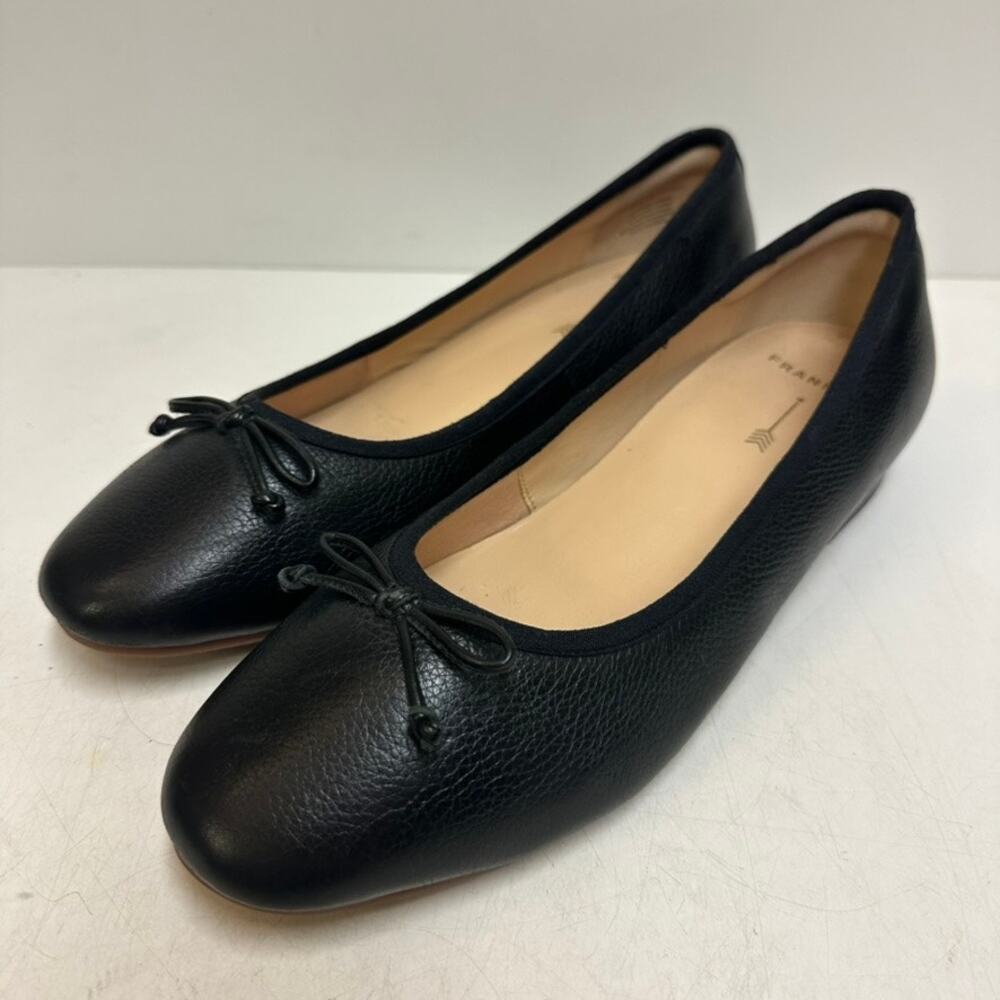 VERY GOOD Frankie4 Trinity Black Tumbled Leather Women's Dress Flat Ballet 10